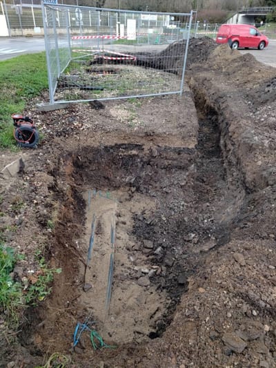 Conduite dans tranchée